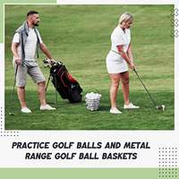 Cesta de alambre para pelotas de golf, cubo de práctica, soporte metálico de almacenamiento, portador para campo de golf con asa plegable, portátil, OEM personalizado