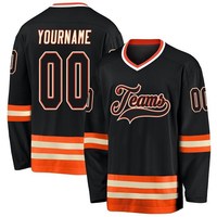Jersey Hoki Tim Pria 100% Poliester Cepat Kering Ramah Lingkungan 220g OEM, Desain Kustom Sablon Sublimasi Logo Grosir