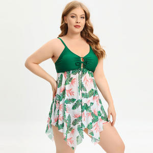 2026 New Large-Sized Swimwear for Women, Quick-Drying Mesh <b>Skirt</b> <b>Split</b> Style, Swimwear Flat Bottom Swimsuit - Product Image 2