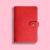 Carnet à spirales en cuir artificiel PU A6 avec enveloppes pour argent liquide et design économique