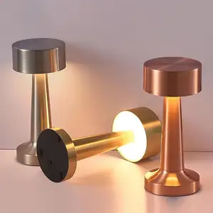Creative Metal LED Desk Lamp Rechargeable Bedroom Bedside Lamp Touch Switch Simple Home Decoration Lamp