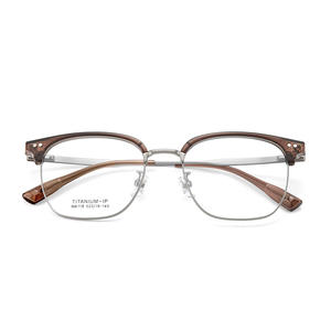 Monture de lunettes tendance en titane marron M6119, monture rectangulaire complète unisexe, verres acryliques confortables, origine Danyang - Product Image 1