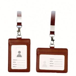 High Quality Personalized Leather Photocard <b>Holder</b> Business Pu <b>Card</b> <b>Holder</b> With Lanyard - Product Image 1