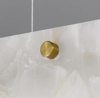 Nouveau Lustre Suspendu Linéaire Moderne en Albâtre Espagnol 2026 avec Lumière LED Blanc Chaud Dimmable pour Salle à Manger Maison/Villa