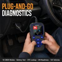 Lector de Códigos OBD2 UDIAG CR720, Escáner de Diagnóstico para Auto, Probador de Batería, Pantalla de 1.77 Pulgadas, 10 Modos, Consulta de DTC para Vehículos de 12V