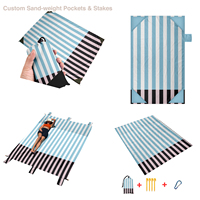 Tapis de pique-nique de plage personnalisé extra large, léger, imperméable et portable, en polyester, sans sable, pour les voyages en plein air