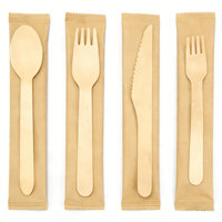 Vaisselle en bois écologique et biodégradable multifonctionnelle, ensemble de couverts jetables modernes pour les réunions de famille