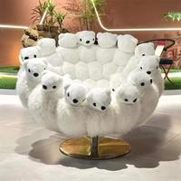 Chaise simple rotative décontractée de luxe italienne avec peluche ours en peluche Design de poupée adaptée au salon