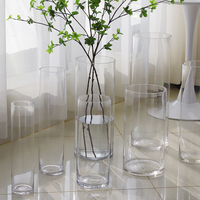 Décoration de chandelier de restaurant, décoration de table de mariage, vase en verre cristal cylindrique romantique pour aromathérapie