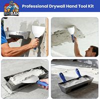 Kit d'outils à main pour cloisons sèches, ensemble de couteaux à mastic avec spatule en aluminium, bac à mastic, truelle de finition plate, grattoir multifonctionnel