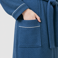 Peignoir d'hôtel en coton pur pour femme, col kimono, long et confortable, avec logo brodé personnalisé, vente en gros directe usine