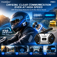 Intercom FreedConn FREE+ Mesh pour 256 motards, communication de groupe, portée de 2 km, réduction de bruit DSP, casque IP67