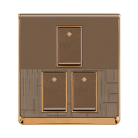 JUBEN Interrupteur mural 4 modules 1 voie, marron, PC, 4 prises, 10A 250V, Modèle A2-5-007