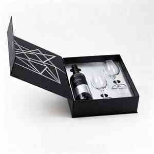 Cajas de Papel Rígido Plegables con Tapa Magnética para Botellas de <span class=keywords><strong>Vino</strong></span> y Juegos de Vasos, Empaque para Bebidas Alcohólicas, Diseño de Logotipo Gratuito - Product Image 3