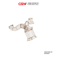 Système d'échappement sport actif en acier inoxydable 304 poli de 1,5 mm avec catalyseur et commande vocale pour Audi S4 B8 B9