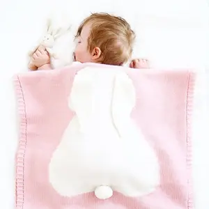 ผ้าห่มถักโครเชต์สำหรับทารกแรกเกิดผ้าห่มแบบนุ่มระบายอากาศได้ดีน่ารัก