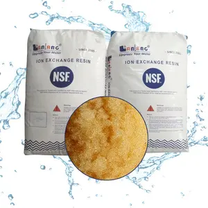 NSF filtro de amolecimento de resina de troca iônica de qualidade alimentar, resina catiônica portátil para tratamento de água, resina de troca iônica 001*7