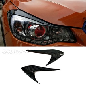 คาร์บอนลุค ไฟหน้ารถยนต์ คิ้วไฟหน้า ฝาครอบตกแต่ง สำหรับ Subaru XV 2012-2017 สติ๊กเกอร์ติดรถยนต์ ฝาครอบตกแต่งคิ้วไฟหน้า แต่งรถ - Product Image 2