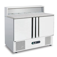Nsf Commercial En Acier Inoxydable Buffet Affichage Salade Bar Comptoir Sandwich Pizza Réfrigéré Préparation Table Verre Top Réfrigérateur