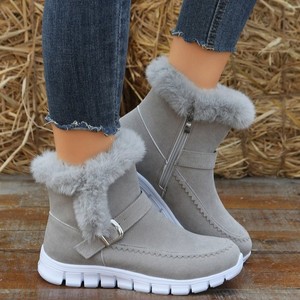 IStapromo Gifts – Nouvelles bottes de neige pour femme, style automne-hiver, grandes tailles, courtes, épaisses et colorées, avec doublure en velours, chaudes et plates - Product Image 1