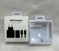 Adaptor Pengisi Daya Cepat 45W PD dengan Port Tipe-C dan Kabel Retractable untuk Ponsel & Kamera