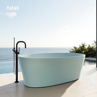 Baignoire autoportante portable en acrylique à motif marbre, écologique, aspect pierre de luxe, forme ovale, 60 gal+, pour intérieur