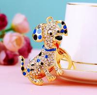 Accessoires pour animaux de compagnie porte-clés caniche incrusté de diamants pendentif chien incrusté de diamants