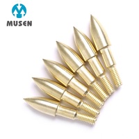 Pointe de flèche MUSEN Archery ID 6,2 mm 75/100 grains à pointe dorée pour arc recurve, flèche traditionnelle américaine pour la chasse et le tir