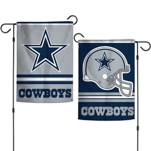 Bandera de Jardín Personalizada de los <span class=keywords><strong>Dallas</strong></span> <span class=keywords><strong>Cowboys</strong></span>, de Doble Cara, 12.5"x18", Bandera con el Logotipo de 32 Equipos de Fútbol Americano para Decoración de Jardín y Exteriores, Venta al Por Mayor - Product Image 1