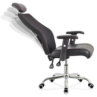 Chaise de bureau ergonomique en cuir moderne certifiée ISO9001 avec soutien lombaire et hauteur réglable
