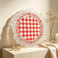 Assiettes rondes de luxe personnalisables en PP, 13 pouces, durables et réutilisables, ensemble de vaisselle de mariage de 50 pièces, motif personnalisé Woju