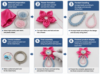 Broche multifonctionnelle ZF 8,5" ZPB style optimal pour femme, bijou raffiné, accessoire de cravate rose Jack & Jill avec fleur et perle