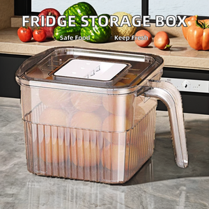 Contenitore Organizer Trasparente in Plastica da Fabbrica per <span class=keywords><strong>Frigorifero</strong></span> Cassetto per Cucina e Conservazione Alimenti - Product Image 3