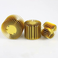 Radiateur en aluminium extrudé personnalisé, grand profil rond 150 mm 4040 en forme de tournesol, dissipateur thermique LED en alliage d'aluminium plat série 6000
