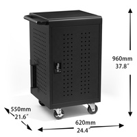 Armoire de charge pour Chromebook, chariot de charge USB-C pour ordinateurs portables 16/32/48 emplacements, chariot de rangement sécurisé pour salles de classe scolaires