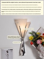 Lampe murale LED bicolore style chinois en acier inoxydable Maison Domin Vintage avec abat-jour en marbre et interrupteur, culot G9