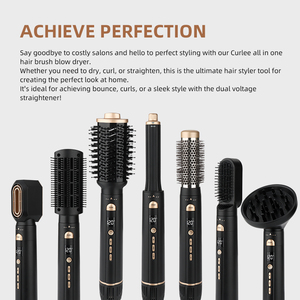 Brosse à cheveux polyvalente détachable 6 en 1 avec logo personnalisé Brosse à boucler et sèche-cheveux avec ion - Product Image 3