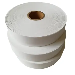 White tearable Acetate Taffeta Tape /Easy Tear Off Label ribbon tape Acetate taffeta label ribbon