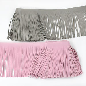 디피엘 TF207 5m 의류 액세서리 스커트 장식 롱 숏 PU 가죽 소재 태슬 트림 프린지 레이스 헴라인 - Product Image 5