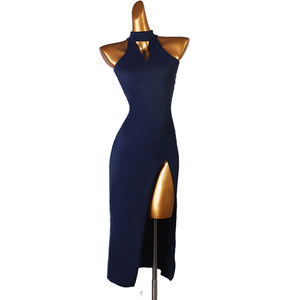 Nueva falda dividida Vestido de baile latino Vestido de práctica Vestido de baile Chacha lombardo de cuello alto pequeño - Product Image 2