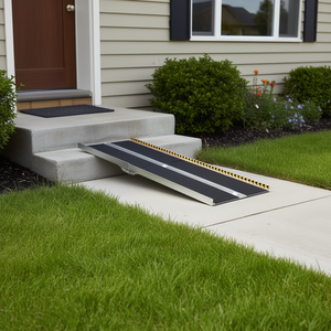 Rampe d'accès pour fauteuil roulant en aluminium, 7 pieds, capacité de 800 lb, antidérapante, pliable, pour escaliers et trottoirs à domicile - Product Image 2