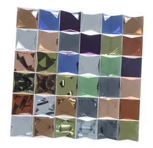 Luxe mur art décoration maison modèle en pierre naturelle <span class=keywords><strong>prix</strong></span> par <span class=keywords><strong>mètre</strong></span> <span class=keywords><strong>carré</strong></span> irisé couleur verre arc-en-ciel mosaïque - Product Image 4
