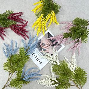 <span class=keywords><strong>Albizia</strong></span> en faux plastique de mariage 3 fourchettes flocage de <span class=keywords><strong>fleurs</strong></span> artificielles pour décoration de plafond - Product Image 6