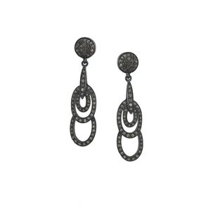 Boucles d'oreilles en diamant plaqué or noir – Boucles d'oreilles élégantes et scintillantes pour femmes et filles, bijoux de luxe pour les fêtes et le quotidien - Product Image 1