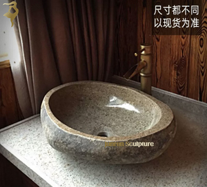Fregadero de piedra de Río independiente antiguo, lavabo de encimera, lavabo de tocador de mármol para <span class=keywords><strong>Baño</strong></span> - Product Image 2