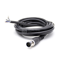Cable Conector de Señal M12 de 5 Pines Macho Moldeado Recto de un Solo Extremo 1m 2m 5m 10m