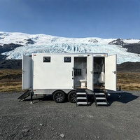 Promotion : Remorque WC mobile de luxe à 4 postes, à double essieu, avec intérieur en marbre, idéale pour les parcs, le camping, la construction et les événements extérieurs