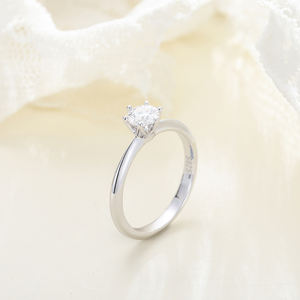 शादी का वादा गहने 925 स्टर्लिंग सिल्वर बनाम मोइससानाइट सोलिटेयर गिमस्टोन क्लासिक शादी की अंगूठी - Product Image 2