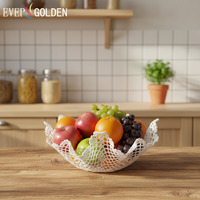 Panier de rangement en crochet fait main pour bonbons, fruits, vaisselle, imperméable, pour salle de bain/salon/bureau, 24x24x12cm, modèle EH10129L