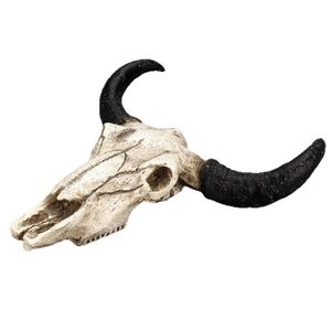 Taureau vache crâne tête taureau résine artisanat <span class=keywords><strong>Bison</strong></span> squelette tête tête d'animal tenture murale Statues pour la décoration d'halloween - Product Image 5